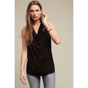 Michael Stars for Anthropologie Black Draped Tank